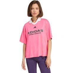 Koszulka damska adidas Tiro Q4. Czerwone koszulki sportowe damskie Adidas, l, bez wzorów, z materiału, bez kołnierzyka, bez ramiączek, na fitness i siłownię. Za 141.99 zł.