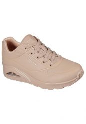 Buty do chodzenia damskie Skechers Uno-Stand on Air. Brązowe obuwie sportowe damskie Skechers, bez wzorów, z materiału, trekkingowe. Za 259.99 zł.