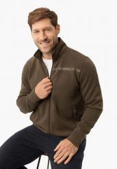 Bluza ze stójką B-LUNOS. Brązowe bluzy męskie Volcano, m, bez wzorów, z bawełny, bez kaptura. Za 189.99 zł.