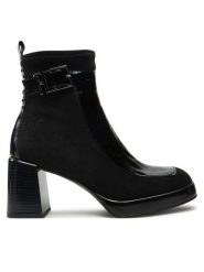 Hispanitas Botki Velour Str-I24 HI243664 Czarny. Czarne botki damskie Hispanitas, ze skóry, bez obcasa, na słupku, bez zapięcia. Za 709.99 zł.