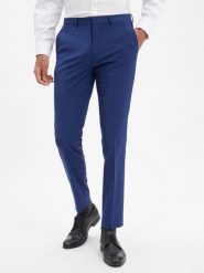 HUGO Spodnie - Hesten Mężczyźni Super Slim Fit niebieski, 50. Niebieskie eleganckie spodnie męskie Hugo, m, bez wzorów, z wełny. Za 549.95 zł.