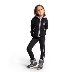 Legginsy dziecięce turystyczne ocieplane Lemon Explore ZL4 czarne. Czarne legginsy dla dziewczynek LEMON explore, bez wzorów, z dresówki, długie. Za 89.90 zł.