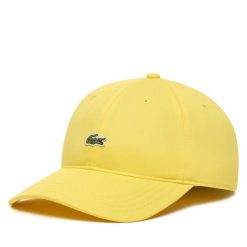 Czapka z daszkiem Lacoste. Żółte czapki i kapelusze damskie Lacoste, bez wzorów. Za 269.99 zł.