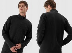 POLAR MĘSKI 4F BLUZA POLAROWA ROZPINANA TFLEM122 XXL KOLOR CZARNY. Czarne bluzy męskie 4f, l, bez wzorów, z materiału, bez kaptura, do biegania. Za 169.99 zł.