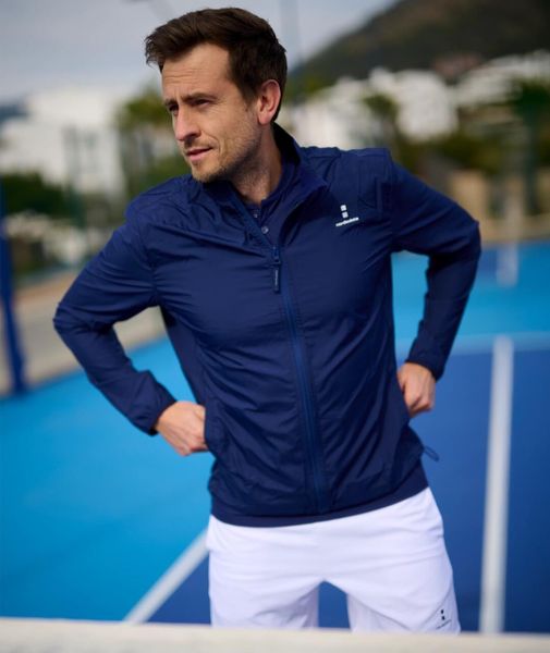 Męska Tennis/Padel Kurtka wiatrówka. Niebieskie kurtki męskie NORDICDOTS, l, bez wzorów, z materiału, eleganckie, bez kaptura. Za 405.00 zł.
