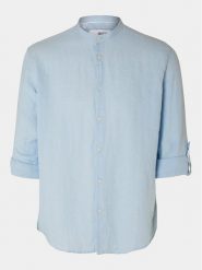 Selected Homme Koszula 16088372 Błękitny Regular Fit. Niebieskie koszule męskie Selected Homme, m, bez wzorów, ze lnu, bez kołnierzyka, bez ramiączek. Za 199.99 zł.
