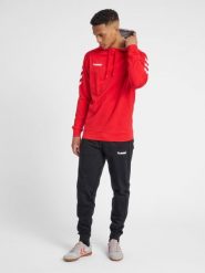 Bluza sportowa z kapturem męska Hummel Go Cotton Hoodie. Czerwone bluzy męskie Hummel, m, z aplikacjami, z bawełny, z kapturem. Za 80.00 zł.
