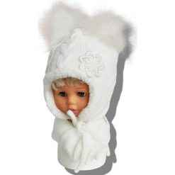 Czapka dziecięca z szalikiem CZ+S 019NA. Szare czapki dla dzieci Proman. Za 56.92 zł.