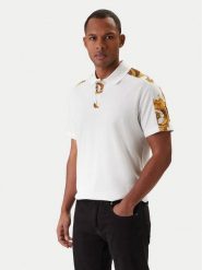 Versace Jeans Couture Polo 80GAG6R1 JS549 Biały Regular Fit. Białe koszulki polo męskie Versace Jeans Couture, l, bez wzorów, z bawełny, bez ramiączek. Za 939.99 zł.