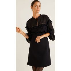 Mango - Sukienka Candy. Szare sukienki damskie Mango, z aplikacjami, z koronki, casualowe, z długim rękawem. Za 229.90 zł.