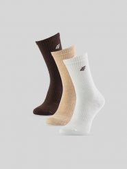 4F Skarpetki długie (3-pack) damskie - multikolor 39-42. Skarpety damskie 4f, bez wzorów, z bawełny. Za 59.99 zł.