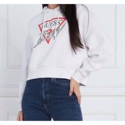 Damska Bluza Guess Icon Hoody Biała, Rozmiar S. Białe bluzy damskie Guess, s, z aplikacjami, bez kaptura. Za 371.99 zł.