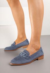 Niebieskie Mokasyny Vices ze Skórzaną Wkładką i Ozdobną Aplikacją Delainora. Niebieskie mokasyny damskie Born2be, z jeansu, eleganckie. Za 89.99 zł.