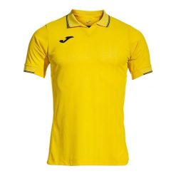 Koszulka piłkarska męska Joma Fit One SS. Żółte koszulki polo męskie Joma, m, bez wzorów, bez kołnierzyka, bez ramiączek, do piłki nożnej. Za 89.99 zł.