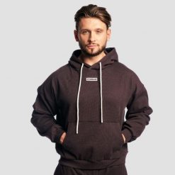Bluza męska z kapturem oversize brązowa Aura. Brązowe bluzy męskie GYMBEAM, m, bez wzorów, z bawełny, z kapturem, na fitness i siłownię. Za 139.90 zł.