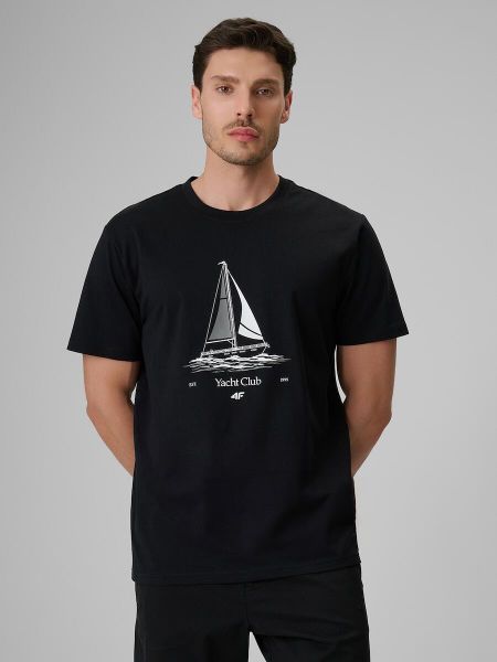T-shirt relaxed z nadrukiem męski 4F 4FRSS26TTSHM3996. Niebieskie t-shirty męskie 4f, na lato, m, bez wzorów, z bawełny, klasyczne, bez kołnierzyka. Za 45.99 zł.