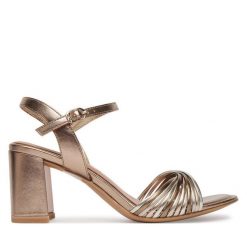 Sandały Tamaris. Żółte sandały damskie Tamaris, bez wzorów, bez obcasa, na słupku, bez zapięcia. Za 339.99 zł.