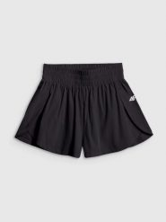 Spodenki szorty damskie treningowe szybkoschnące czarne 4F Czarny XL. Czarne szorty damskie 4f, xl, bez wzorów, z elastanu. Za 149.99 zł.