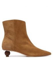 Weekend Max Mara Botki Wkacapanna 2625796014 Brązowy. Brązowe botki damskie Weekend Max Mara, ze skóry, bez obcasa, na słupku, bez zapięcia. Za 2,489.00 zł.