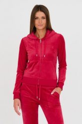 JUICY COUTURE Czerwona bluza Robertson. Czerwone bluzy damskie Juicy Couture, s, bez wzorów, z kapturem. W wyprzedaży za 358.99 zł.