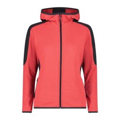 Bluza damska turystyczna CMP 34G1516. Czerwone bluzy damskie CMP, l, bez wzorów, bez kaptura. Za 340.00 zł.