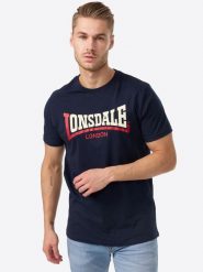 Koszulka Lonsdale Two Tone. Niebieskie koszulki sportowe męskie Lonsdale, l, bez wzorów, z bawełny, bez kołnierzyka, bez ramiączek, na fitness i siłownię. Za 114.50 zł.