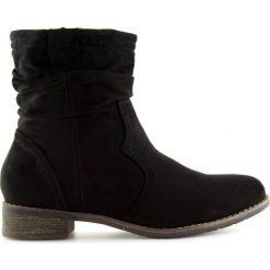 Botki damskie czarne 99-135 Black. Czarne botki damskie ButyModne, klasyczne, bez obcasa, bez zapięcia. W wyprzedaży za 109.00 zł.