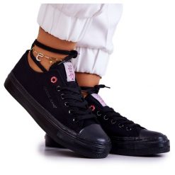 Klasyczne Trampki Cross Jeans JJ2R4019C Czarne. Czarne trampki i tenisówki damskie bez wzorów, z gumy, klasyczne, bez zapięcia. Za 191.73 zł.