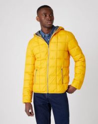 MĘSKA KURTKA PRZEJŚCIOWA WRANGLER THE PUFFER GOLDEN ROD W4C6WRX1K 112129099. Kurtki męskie Wrangler, m, bez wzorów, bez kaptura. Za 269.99 zł.
