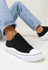 Czarne Trampki przed Kostkę na Grubej Podeszwie Asylia. Czarne trampki i tenisówki damskie Born2be, bez wzorów, klasyczne, przed kostkę, bez zapięcia. Za 39.99 zł.