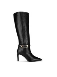 Gino Rossi Kozaki MONA-116041 Czarny. Czarne kozaki damskie Gino Rossi, ze skóry, bez obcasa, na szpilce. Za 599.99 zł.