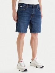 Guess Jeans Szorty jeansowe M6GD37 D5M5U Niebieski Relaxed Fit. Niebieskie szorty męskie Guess Jeans, m, z aplikacjami, z bawełny. Za 299.99 zł.