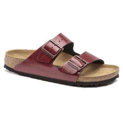 Klapki damskie Birkenstock Arizona BS regular Birko-flor. Czerwone klapki damskie Birkenstock, bez wzorów, z jeansu, eleganckie, bez obcasa. Za 287.00 zł.