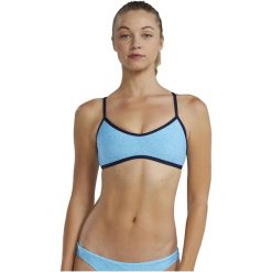 Góra bikini damskie TYR Trinity Top - Lapped. Niebieskie bikini damskie TYR, bez wzorów, bez kołnierzyka, bez ramiączek. Za 139.99 zł.
