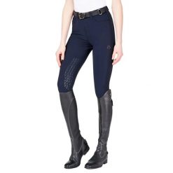 Damskie spodnie do jazdy konnej Vestrum Syracuse Mid grip. Niebieskie spodnie materiałowe damskie VESTRUM, bez wzorów, z elastanu. Za 852.50 zł.