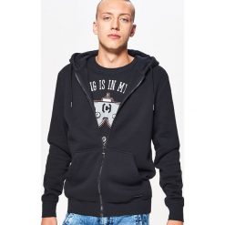 Zapinana bluza BASIC z kapturem - Czarny. Czarne bluzy męskie Cropp. Za 89.99 zł.