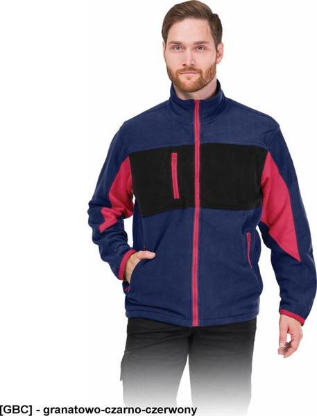 Leber&Hollman LH-FMN-P - bluza polarowa - granatowo-czarno-czerwony 2XL. Czarne bluzy męskie Leber&Hollman, m, bez wzorów, z polaru, bez kaptura. Za 114.83 zł.