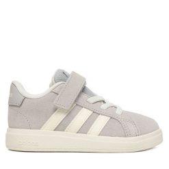 Sneakersy adidas. Szare trampki i tenisówki chłopięce Adidas, bez wzorów, bez zapięcia. Za 179.99 zł.