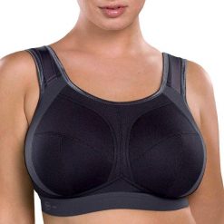 Stanik do biegania extreme control plus z wysoki poziomem podtrzymywania. Czarne obuwie sportowe damskie ANITA ACTIVE, bez wzorów, z elastanu, do biegania. Za 476.00 zł.