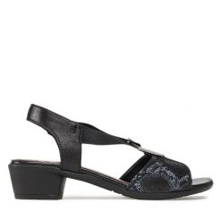 Sandały Go Soft. Czarne sandały damskie GO SOFT, bez wzorów, bez obcasa, na słupku, bez zapięcia. Za 179.99 zł.