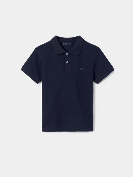 Mayoral Polo 890 Granatowy Regular Fit. Niebieskie t-shirty dla chłopców Mayoral, bez wzorów, z bawełny, bez ramiączek. Za 39.99 zł.