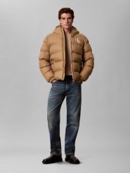 Calvin Klein Jeans kurtka pikowana Mężczyźni Sztuczne włókno brązowy, S. Brązowe kurtki męskie Calvin Klein Jeans, m, bez wzorów, z jeansu, bez kaptura. Za 849.95 zł.
