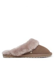 EMU Australia Kapcie Jolie W10015 Beżowy ciemny. Brązowe kapcie damskie Emu Australia, bez wzorów. Za 344.99 zł.