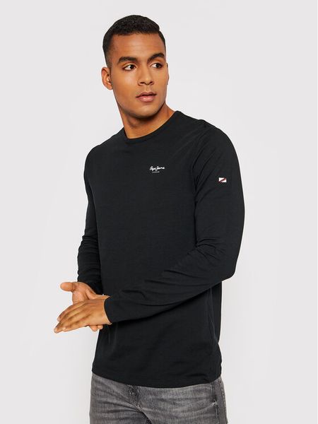 Pepe Jeans Longsleeve Original Basic 2 Long N PM508211 Czarny Slim Fit. Czarne bluzki z długim rękawem męskie Pepe Jeans, m, bez wzorów, z bawełny, bez kołnierzyka. Za 89.99 zł.
