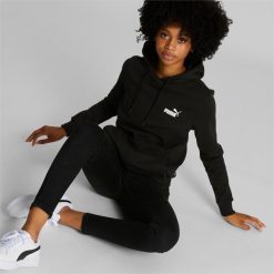 Bluza treningowa damska Puma Ess Small Logo. Czarne bluzy sportowe damskie Puma, xl, bez wzorów, z kapturem. Za 316.00 zł.