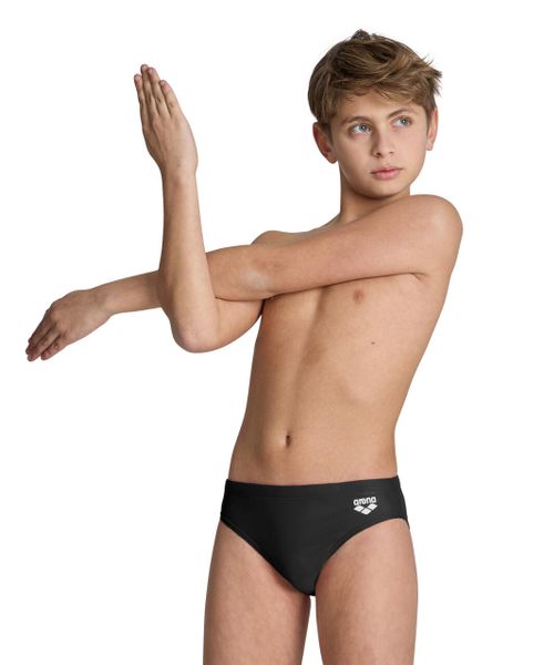 Kąpielówki Arena Dynamo Brief junior. Czarne kąpielówki dla chłopców Arena, bez wzorów, z materiału. Za 39.99 zł.