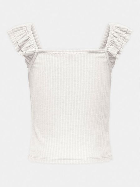 Kids ONLY Top Nella 15317829 Biały Slim Fit. Białe t-shirty i topy dla dziewczynek Kids Only, bez wzorów, z syntetyku, bez ramiączek. Za 59.99 zł.