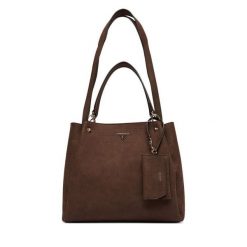 Torebka Guess. Brązowe torebki do ręki damskie Guess, z aplikacjami, klasyczne, bez dodatków. Za 634.99 zł.