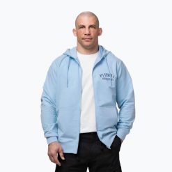 Bluza męska Pitbull Midnight Sweatshirt Zip Hooded. Niebieskie bluzy sportowe męskie PITBULL, l, bez wzorów, z bawełny, bez kaptura. Za 269.99 zł.