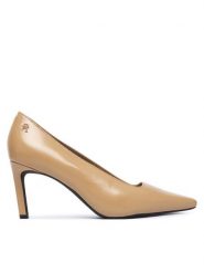 Tommy Hilfiger Szpilki Squared Toe High Heel Lth Pump FW0FW09510 Brązowy jasny. Brązowe szpilki damskie Tommy Hilfiger, bez wzorów, ze skóry, bez obcasa, bez zapięcia. Za 569.99 zł.